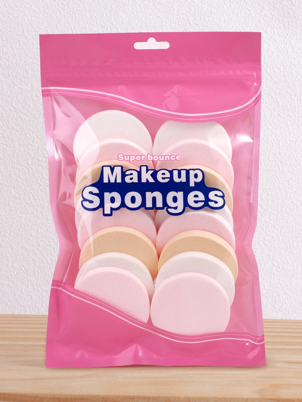 16/ Pack, colorful dry and wet makeup powder puff, round makeup sponge soft facial foundation and make - up tools. - My Store