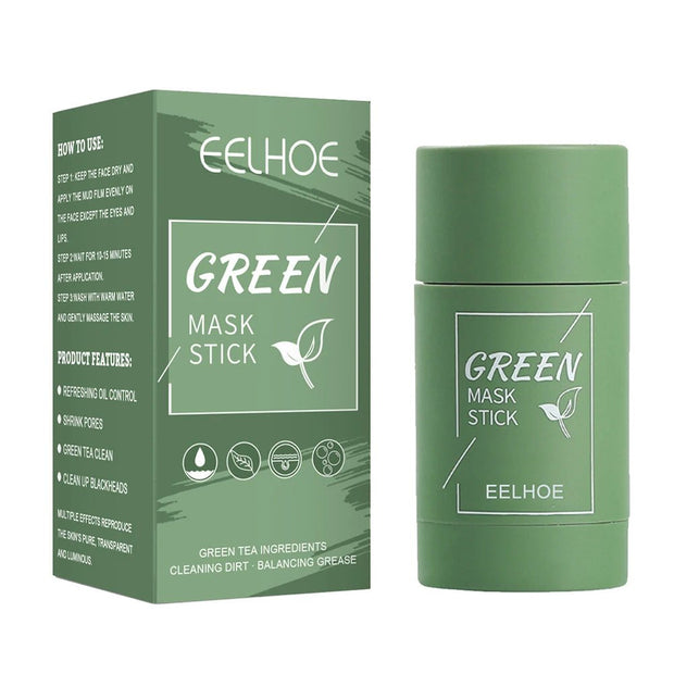 1Pcs Cleansing Green Stick Green Tea Mask Purifying Clay Stick Mask Oil Control Anti - Acne Eggplant Whitening Skin Care Face Mask - My Store