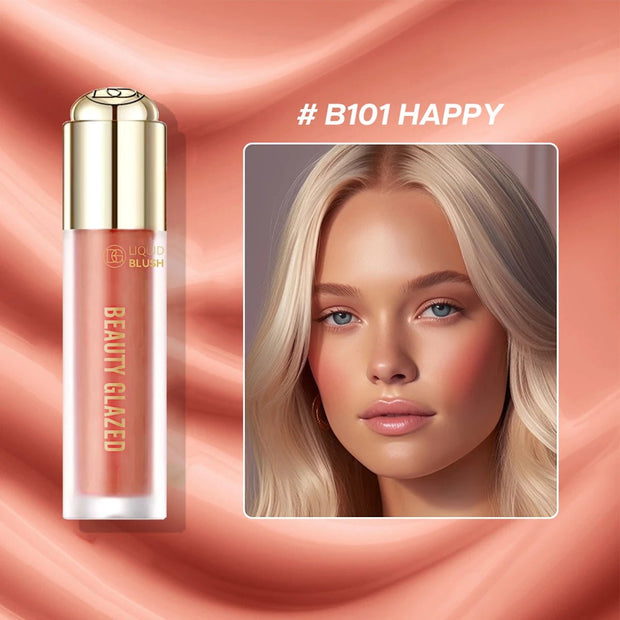 BEAUTY GLAZED Liquid Blush,Waterproof&Long Lasting,Soft Velvet Cream Blush Face Blush Makeup - My Store