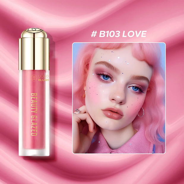 BEAUTY GLAZED Liquid Blush,Waterproof&Long Lasting,Soft Velvet Cream Blush Face Blush Makeup - My Store