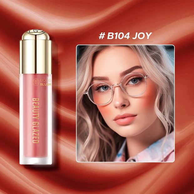 BEAUTY GLAZED Liquid Blush,Waterproof&Long Lasting,Soft Velvet Cream Blush Face Blush Makeup - My Store