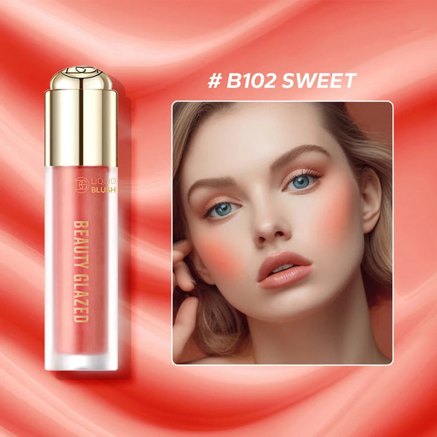 BEAUTY GLAZED Liquid Blush,Waterproof&Long Lasting,Soft Velvet Cream Blush Face Blush Makeup - My Store