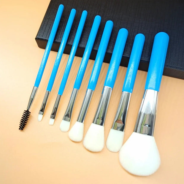 Blue Makeup Brushes Set Cosmetic Brush Eyeshadow Eyebrow Eyelash Face Foundation Blush Lips Beauty Make Up Tools and Powder Puff - My Store