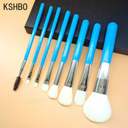 Blue Makeup Brushes Set Cosmetic Brush Eyeshadow Eyebrow Eyelash Face Foundation Blush Lips Beauty Make Up Tools and Powder Puff - My Store