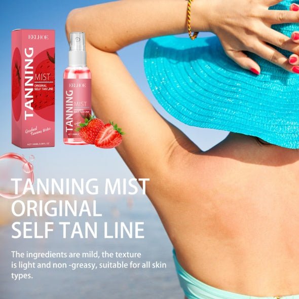 EELHOE Strawberry Tanning Mist Stay On Sun, Long - lasting, Tanning, Sun - kissed Skin, Gentle And Moisturizing Skincare - My Store