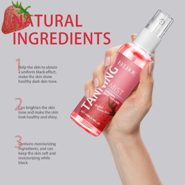 EELHOE Strawberry Tanning Mist Stay On Sun, Long - lasting, Tanning, Sun - kissed Skin, Gentle And Moisturizing Skincare - My Store