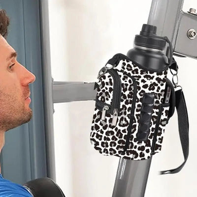 Fitness Magnetic Gym Water Bottle Bag Bottle Pouch Sling Bag Portable Magnetic Gym Bottle Organizer Pouch With Phone Pocket - My Store
