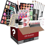 Makeup Box Set Gift Box Eyeshadow Eyeliner Eyebrow Pen Lipstick Lip Gloss Primer Foundation Loose Powder Brushes Puff Cosmetic - My Store