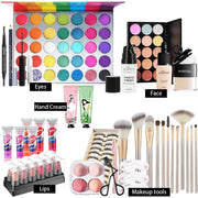 Makeup Box Set Gift Box Eyeshadow Eyeliner Eyebrow Pen Lipstick Lip Gloss Primer Foundation Loose Powder Brushes Puff Cosmetic - My Store