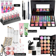 Makeup Box Set Gift Box Eyeshadow Eyeliner Eyebrow Pen Lipstick Lip Gloss Primer Foundation Loose Powder Brushes Puff Cosmetic - My Store