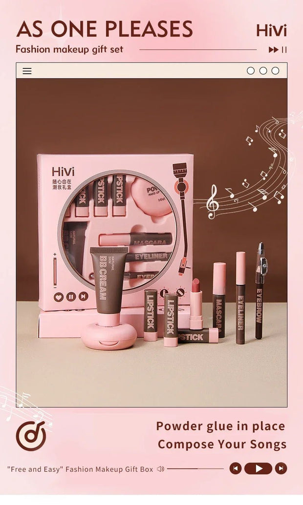 Makeup Case Gift Set Makeup Gift For Girls High Pigmented Lip Gloss BB Cream Eye Shadow Blush Concealer Eyebrow Pencil Cosmetics - My Store