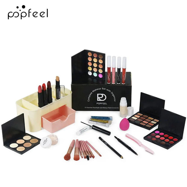 Makeup Kit Full Set All in One Eye Shadow Eyebrow Lipstick Mascara Contour Powder Brush Sets Gift for Women Cosmetics Makeup - My Store