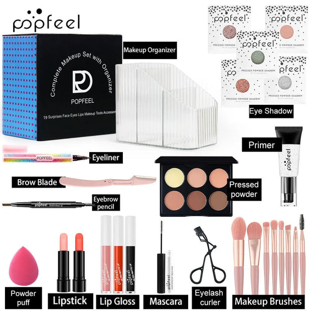 Makeup Kit Full Set All in One Eye Shadow Eyebrow Lipstick Mascara Contour Powder Brush Sets Gift for Women Cosmetics Makeup - My Store