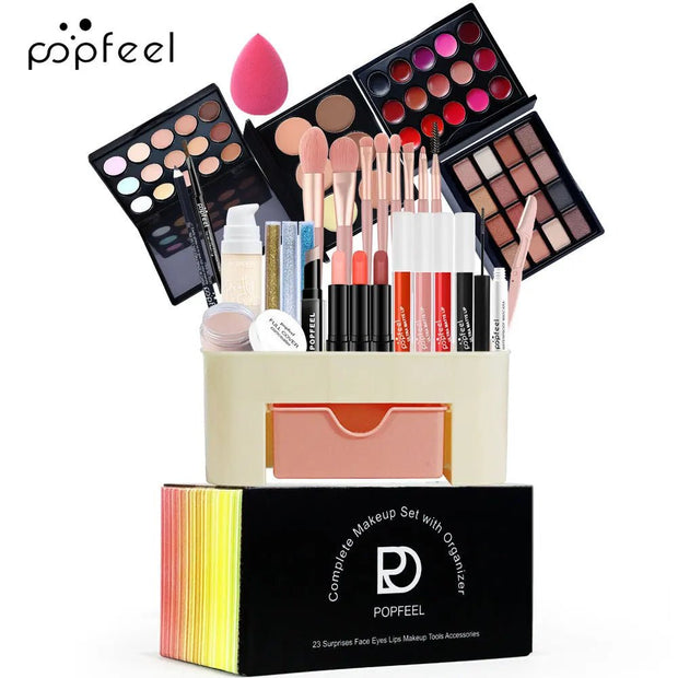 Makeup Kit Full Set All in One Eye Shadow Eyebrow Lipstick Mascara Contour Powder Brush Sets Gift for Women Cosmetics Makeup - My Store