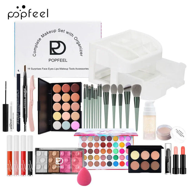 Makeup Kit Full Set All in One Eye Shadow Eyebrow Lipstick Mascara Contour Powder Brush Sets Gift for Women Cosmetics Makeup - My Store