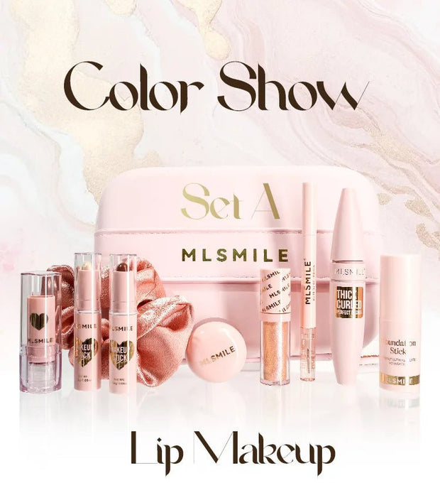 Makeup Kit With Organize Case Lipstick Contour Highlight Liquid Eyeshadow Lip Mud Eyebrow Pencil Mascara Women Cosmetics Set - My Store