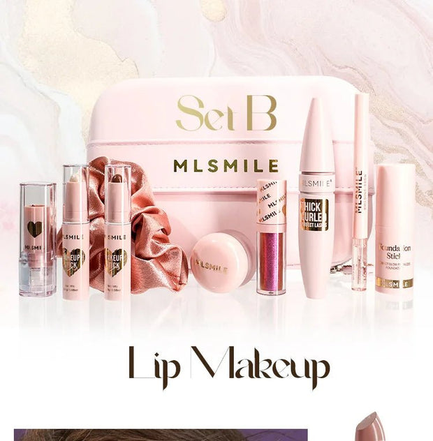 Makeup Kit With Organize Case Lipstick Contour Highlight Liquid Eyeshadow Lip Mud Eyebrow Pencil Mascara Women Cosmetics Set - My Store