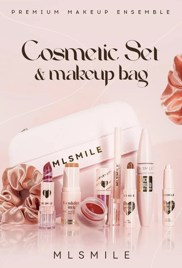 Makeup Kit With Organize Case Lipstick Contour Highlight Liquid Eyeshadow Lip Mud Eyebrow Pencil Mascara Women Cosmetics Set - My Store