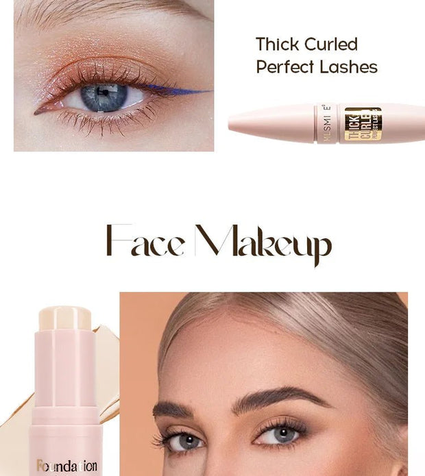 Makeup Kit With Organize Case Lipstick Contour Highlight Liquid Eyeshadow Lip Mud Eyebrow Pencil Mascara Women Cosmetics Set - My Store