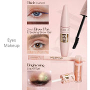 Makeup Kit With Organize Case Lipstick Contour Highlight Liquid Eyeshadow Lip Mud Eyebrow Pencil Mascara Women Cosmetics Set - My Store