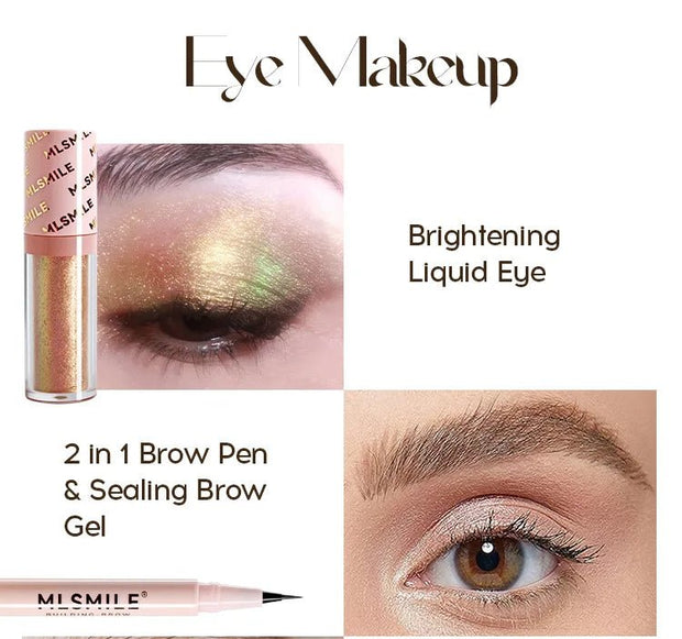 Makeup Kit With Organize Case Lipstick Contour Highlight Liquid Eyeshadow Lip Mud Eyebrow Pencil Mascara Women Cosmetics Set - My Store