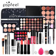 Makeup Kit Women Cosmetics Set Eyeshadow Lipstick Lip Gloss Eyebrow Pencil Eyeliner Concealer Foundation Mascara Makeup Brushes - My Store