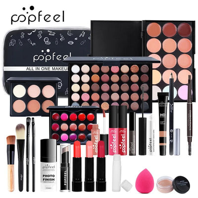 Makeup Kit Women Cosmetics Set Eyeshadow Lipstick Lip Gloss Eyebrow Pencil Eyeliner Concealer Foundation Mascara Makeup Brushes - My Store