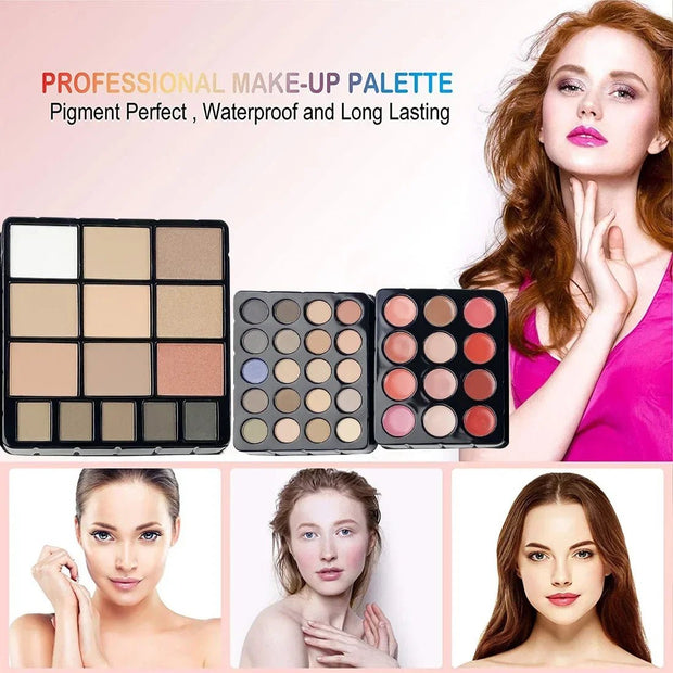 Makeup Set Box Eyeshadow Lip Blush Nail Polish Eyebrow Pencil Multi - functional Palette Christmas Wedding Birthday Gifts Cosmetic - My Store