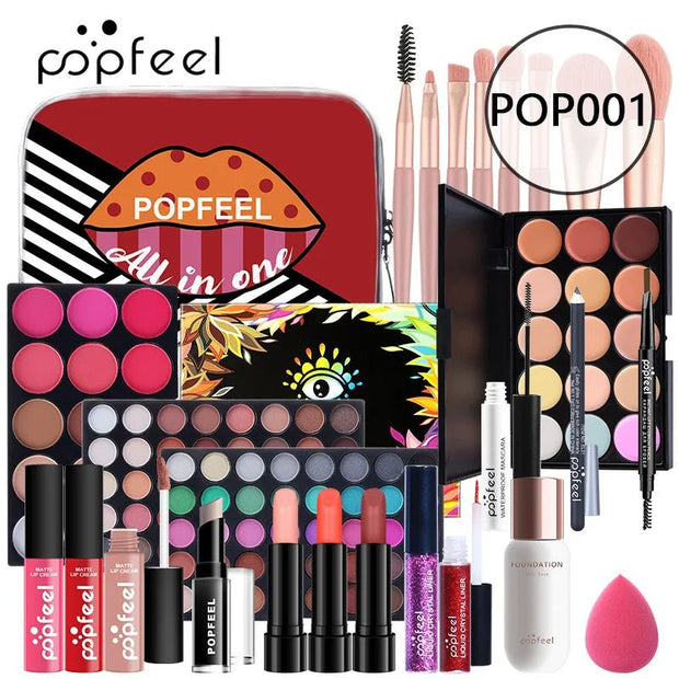 Makeup Set For Face Eye Lip Women Cosmetics Full Kit Eyeshadow Lipstick Foundation Cream Concealer Eyebrow Pencil Mascara Brush - My Store