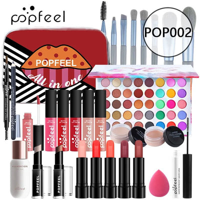 Makeup Set For Face Eye Lip Women Cosmetics Full Kit Eyeshadow Lipstick Foundation Cream Concealer Eyebrow Pencil Mascara Brush - My Store