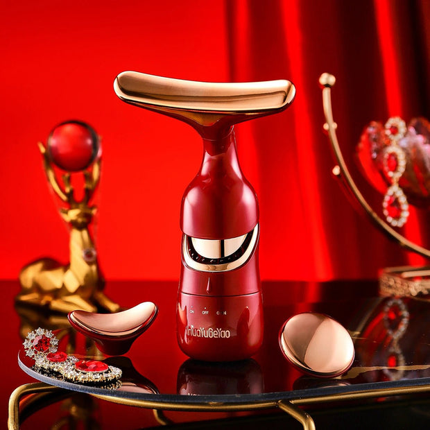 New Face Slimmer EMS Beauty Instrument Skin 3 In 1 Facial Lifting Device Neck Eye Massage Tightening Aging Facial Massager - My Store