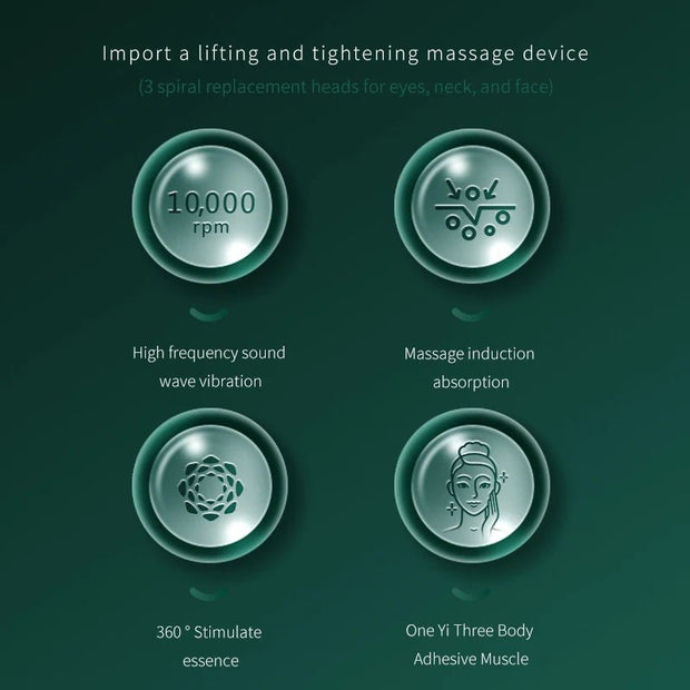 New Face Slimmer EMS Beauty Instrument Skin 3 In 1 Facial Lifting Device Neck Eye Massage Tightening Aging Facial Massager - My Store