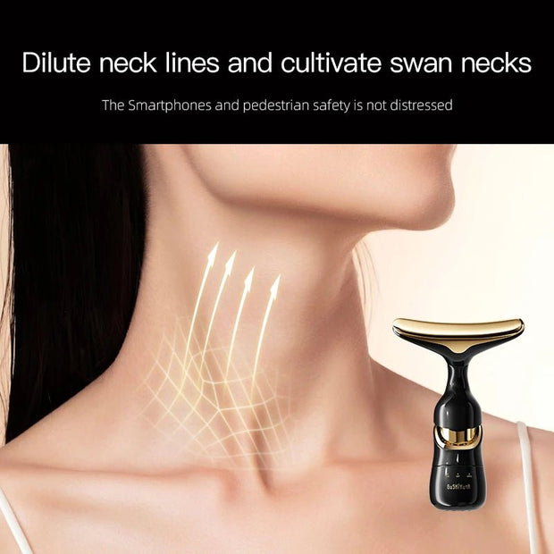 New Face Slimmer EMS Beauty Instrument Skin 3 In 1 Facial Lifting Device Neck Eye Massage Tightening Aging Facial Massager - My Store
