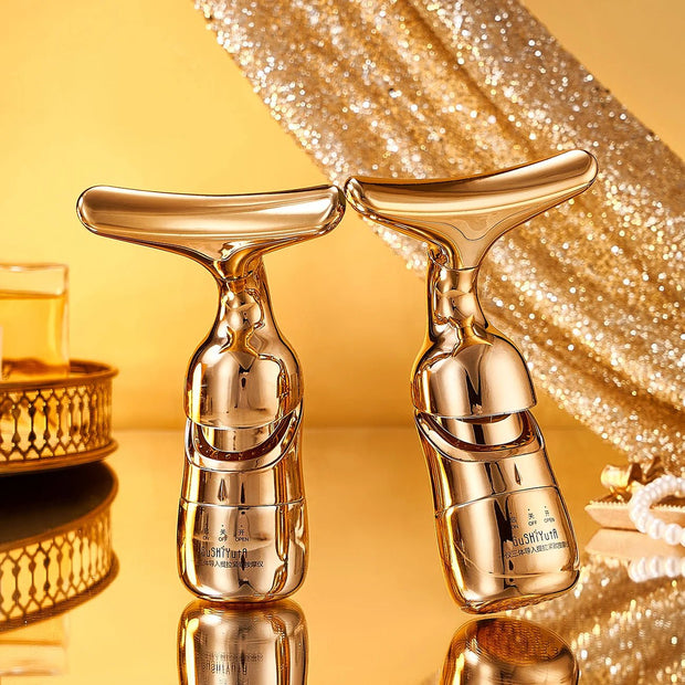 New Face Slimmer EMS Beauty Instrument Skin 3 In 1 Facial Lifting Device Neck Eye Massage Tightening Aging Facial Massager - My Store
