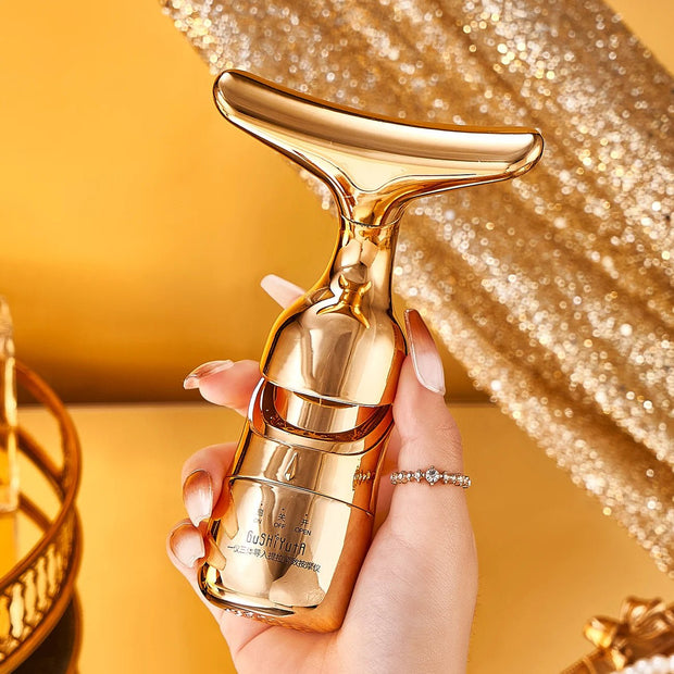 New Face Slimmer EMS Beauty Instrument Skin 3 In 1 Facial Lifting Device Neck Eye Massage Tightening Aging Facial Massager - My Store