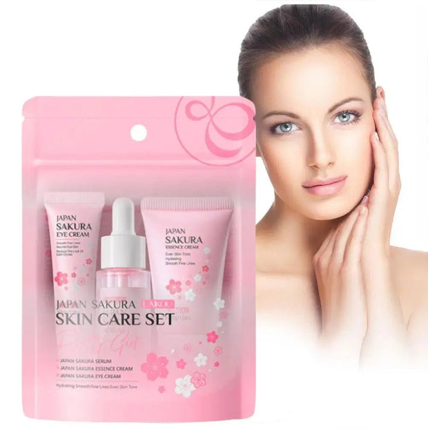 Sakura Skin Care Sets & Kits With Cleanser,Serum,Eye Cream,essence Cream Beauty Products For Women Gift Sets Routine Travel Kit - My Store