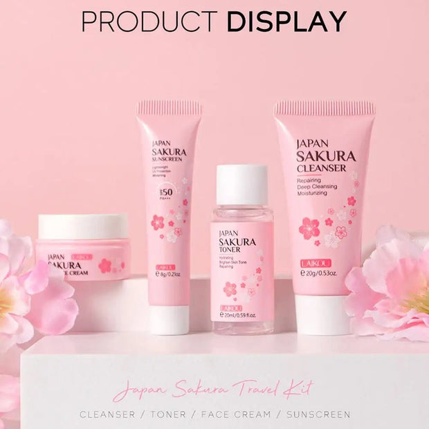 Sakura Skin Care Sets & Kits With Cleanser,Serum,Eye Cream,essence Cream Beauty Products For Women Gift Sets Routine Travel Kit - My Store