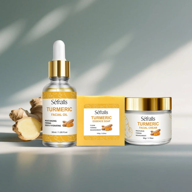 Séfralls Turmeric Skincare Set for All Skin TypesFirming moisturising deep cleansing anti - wrinkle nourishing blemish reduction - My Store