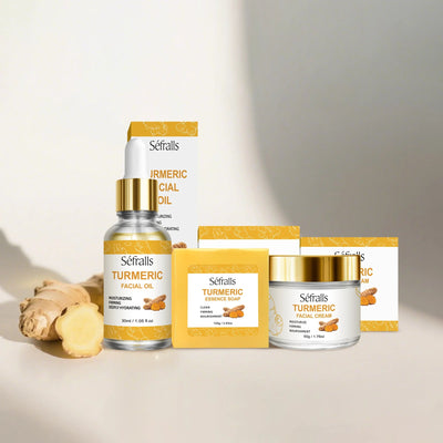 Séfralls Turmeric Skincare Set for All Skin TypesFirming moisturising deep cleansing anti - wrinkle nourishing blemish reduction - My Store