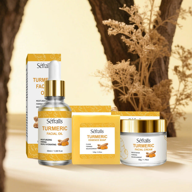 Séfralls Turmeric Skincare Set for All Skin TypesFirming moisturising deep cleansing anti - wrinkle nourishing blemish reduction - My Store