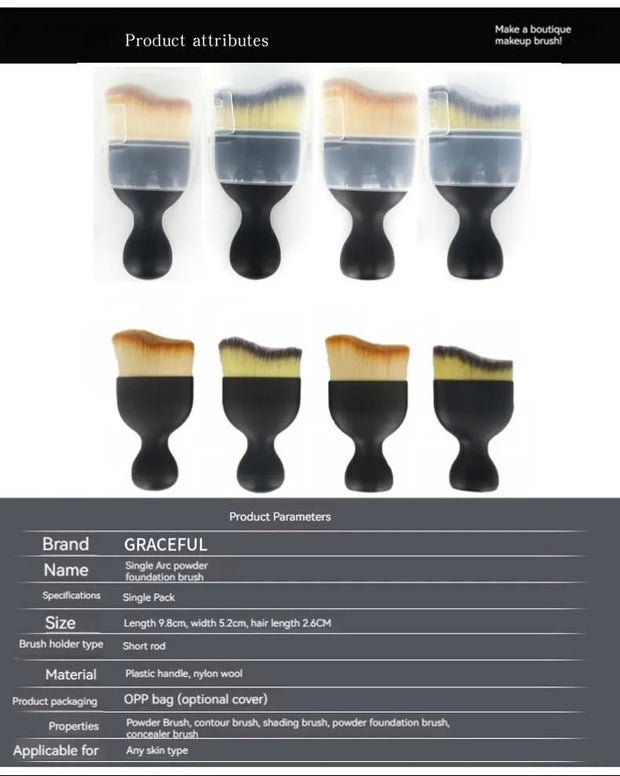 Single Makeup Brush Arc Curve Makeup Brush Foundation Brush Contour Brush Makeup Tools - My Store