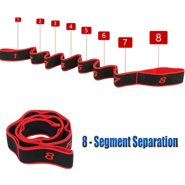 Yoga Stretch Resistance Bands Adult High Elasticity Multi - Segment Belt Yoga Assisted Stretching Belt Yoga Fitness Products - My Store